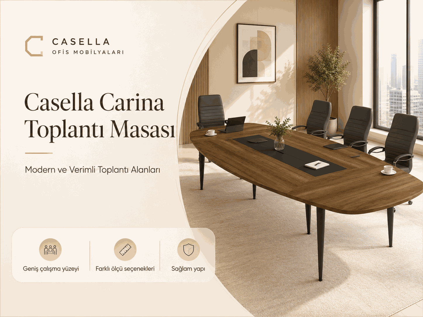 Casella Carina Toplantı Masası ile Modern ve Verimli Toplantı Alanları