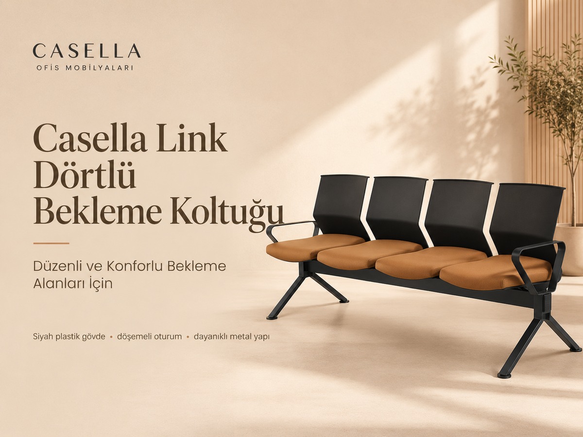 Casella Link Dörtlü Bekleme Koltuğu ile Düzenli ve Konforlu Alanlar