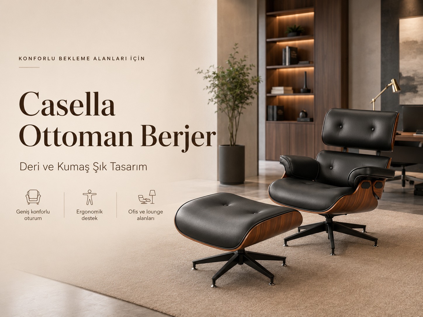 Casella Ottoman Berjer ile Konforlu ve Şık Bekleme Alanları