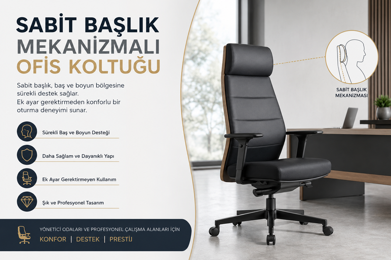 Ofis Koltuklarında Sabit Başlık Mekanizması Nedir?