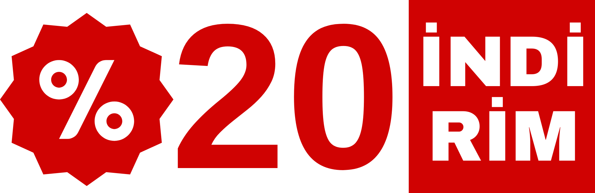 %20 İndirim etiketi